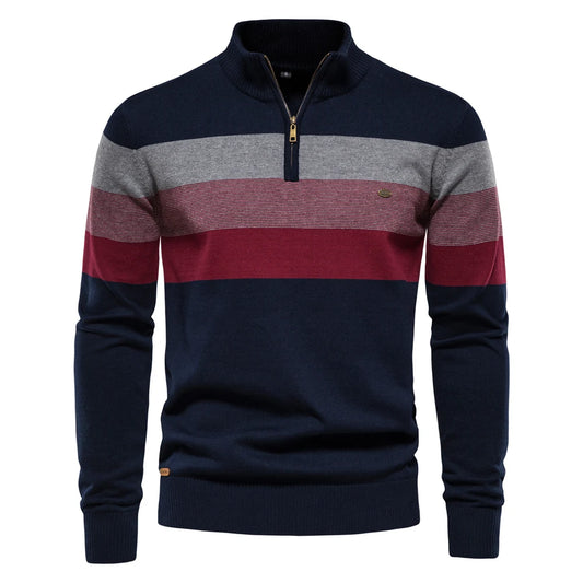 heritage cotton zip neck
