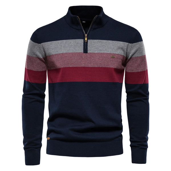 heritage cotton zip neck